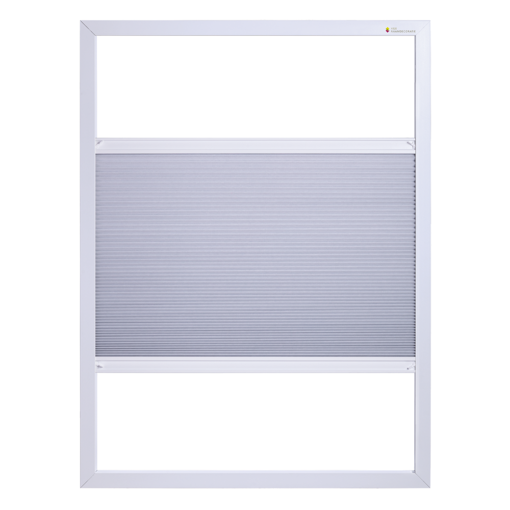 Vaste raamplissé decoratie vele stoffen mogelijk zeer geschikt voor veluxdakraam